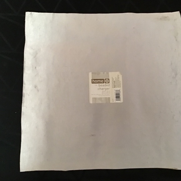 Home 15 inch square Beaded and Sequined Chargers, set of 2 - Picture 6 of 11